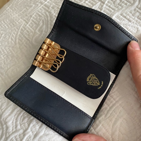 Gucci Bundle Authentic Vintage Circle Coin Wallet & Key Holder Case Micro GG - Picture 10 of 11